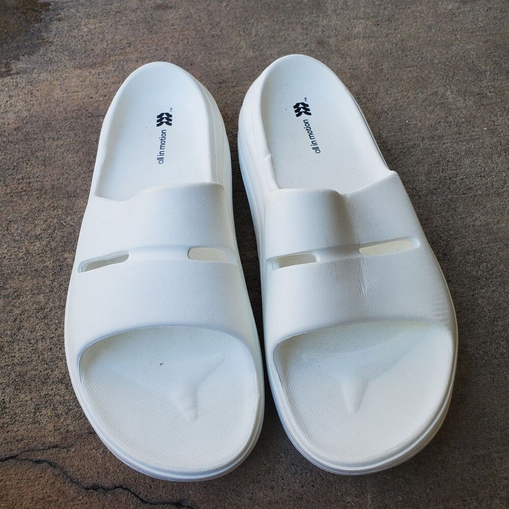 All In Motion White Slide Sandals Size 10